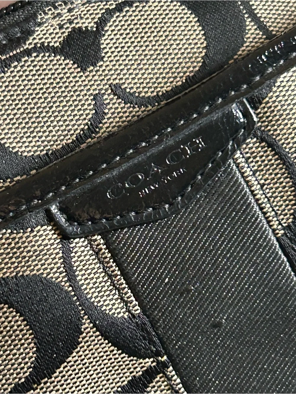Coach Black and Tan Signature Crossbody Bag